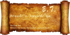 Brezán Tonuzóba névjegykártya